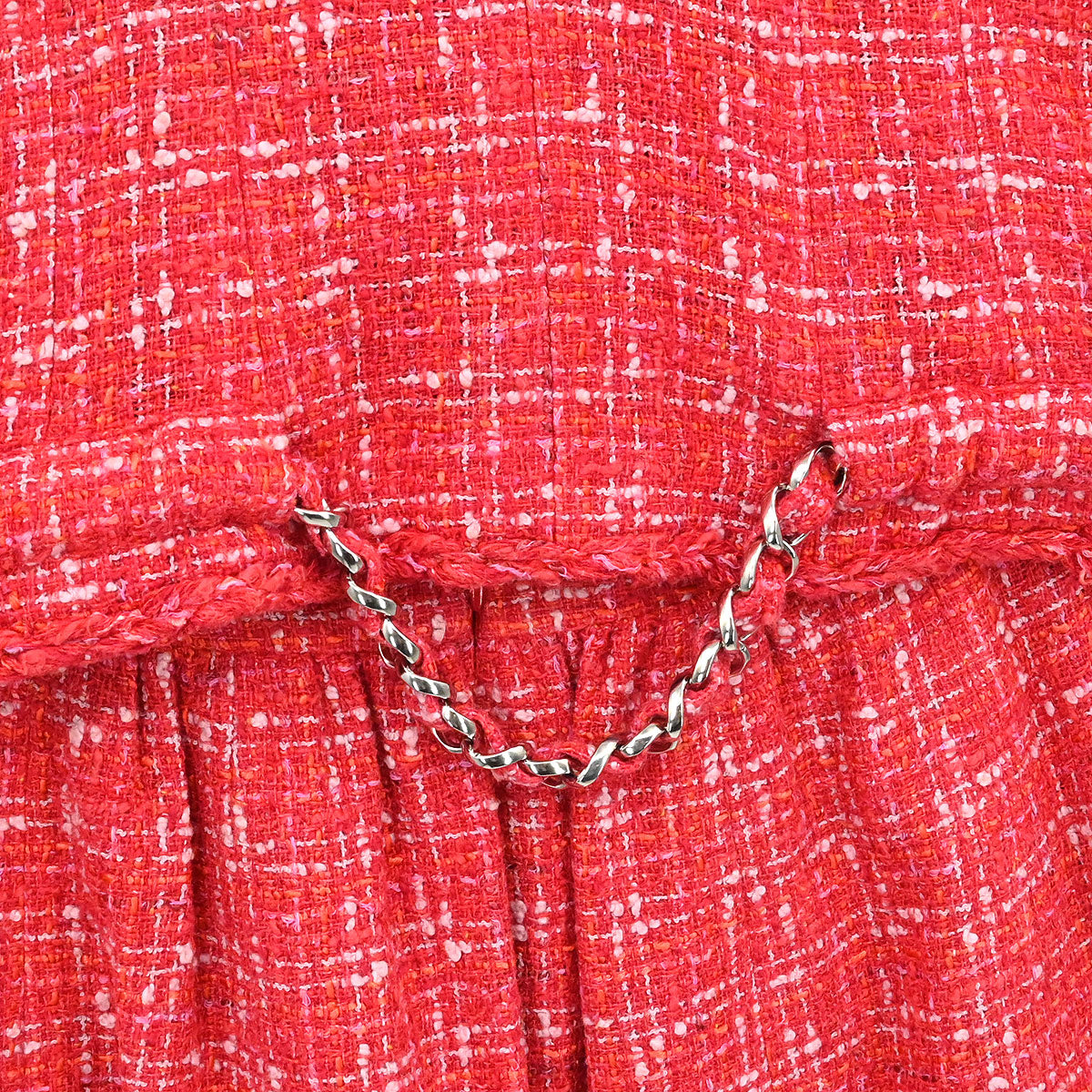 Chanel 2006 Setup Suit Jacket Skirt Tweed Red #42 #40