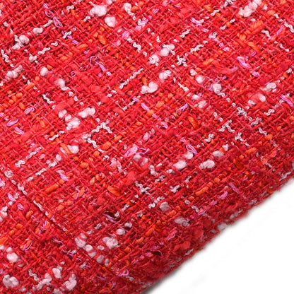 Chanel 2006 Setup Suit Jacket Skirt Tweed Red #42 #40