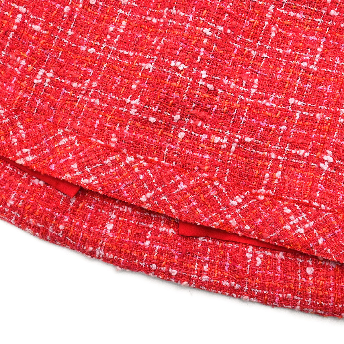 Chanel 2006 Setup Suit Jacket Skirt Tweed Red #42 #40