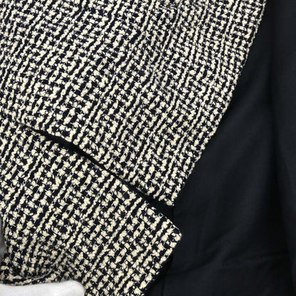 Chanel Collarless Jacket Tweed Black Ivory #36