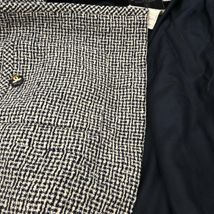 Chanel Collarless Jacket Tweed Black Ivory #36