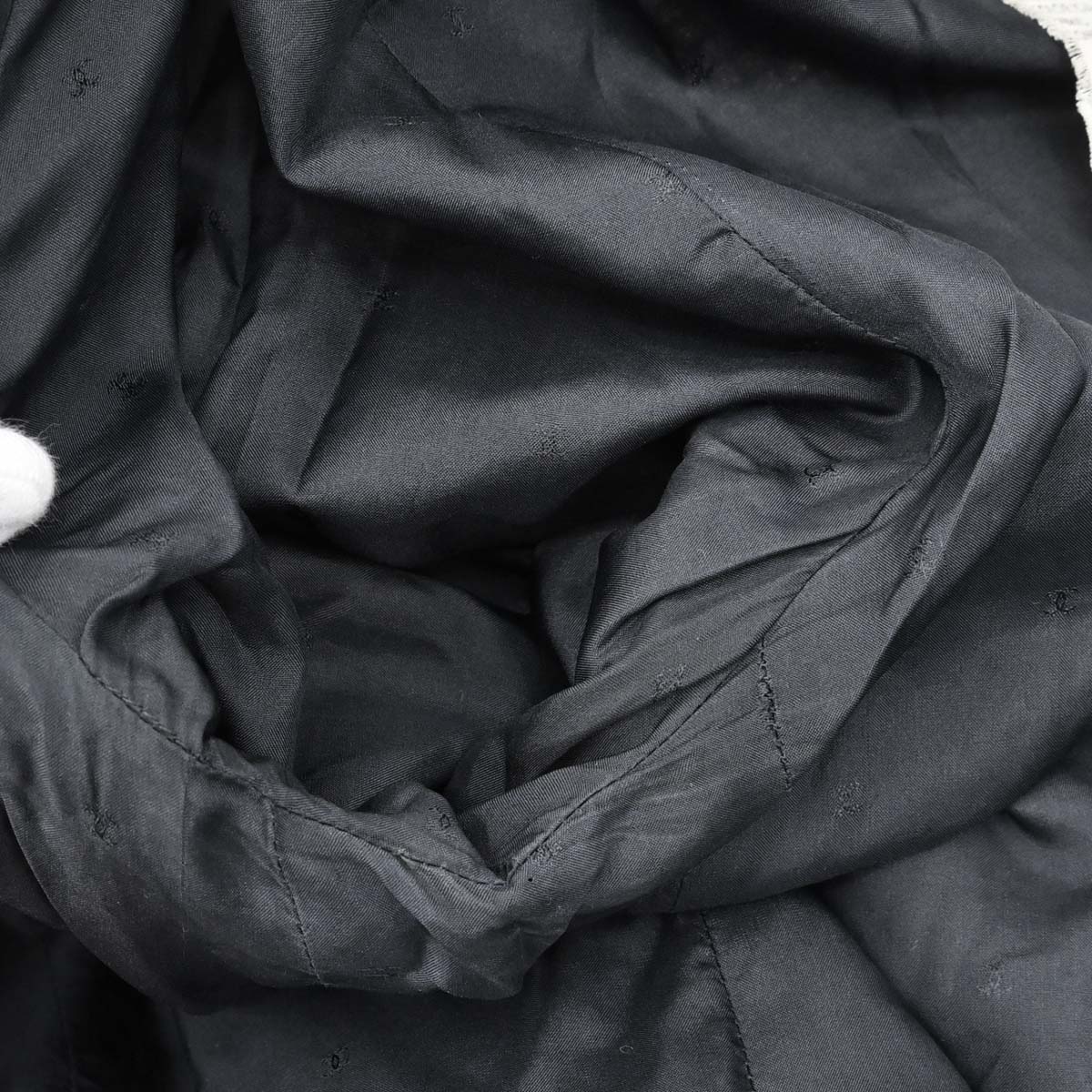 Chanel Collarless Jacket Tweed Black Ivory #36