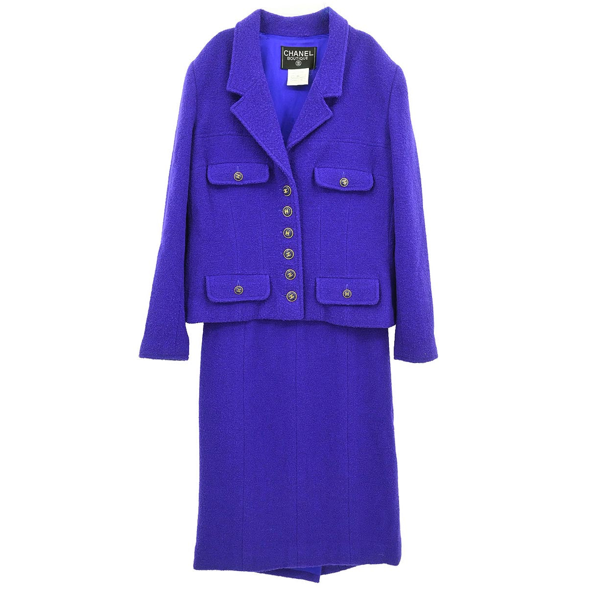 Chanel 1995 Setup Suit Jacket Skirt Purple #42
