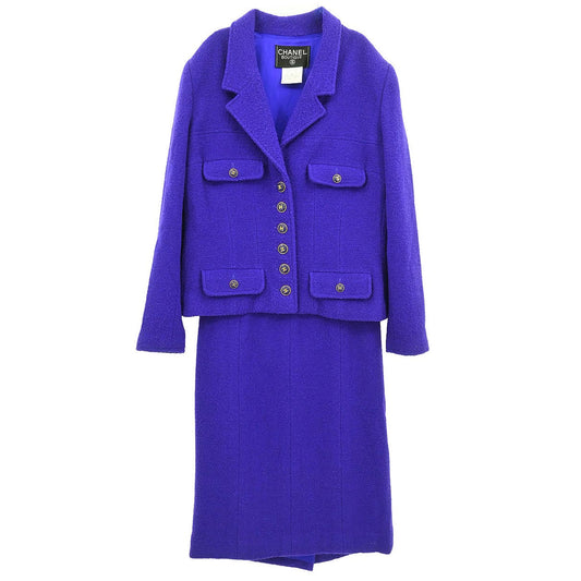 Chanel 1995 Setup Suit Jacket Skirt Purple #42