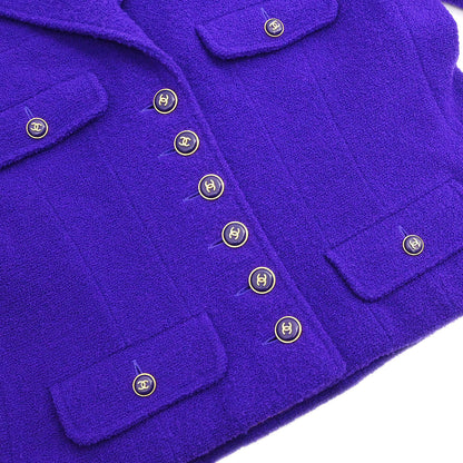 Chanel 1995 Setup Suit Jacket Skirt Purple #42