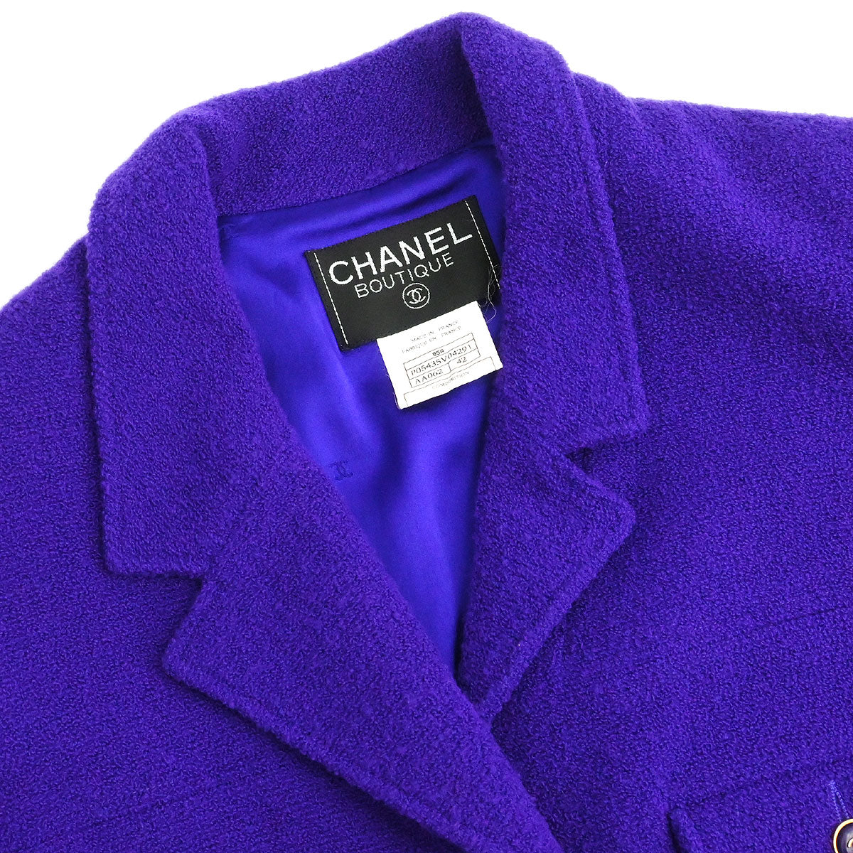 Chanel 1995 Setup Suit Jacket Skirt Purple #42