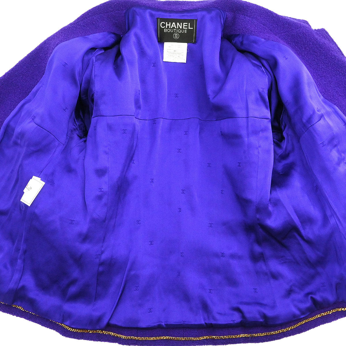 Chanel 1995 Setup Suit Jacket Skirt Purple #42