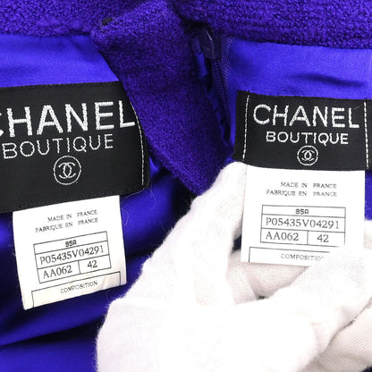 Chanel 1995 Setup Suit Jacket Skirt Purple #42