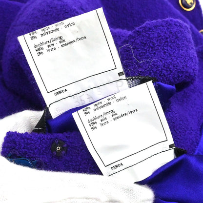 Chanel 1995 Setup Suit Jacket Skirt Purple #42