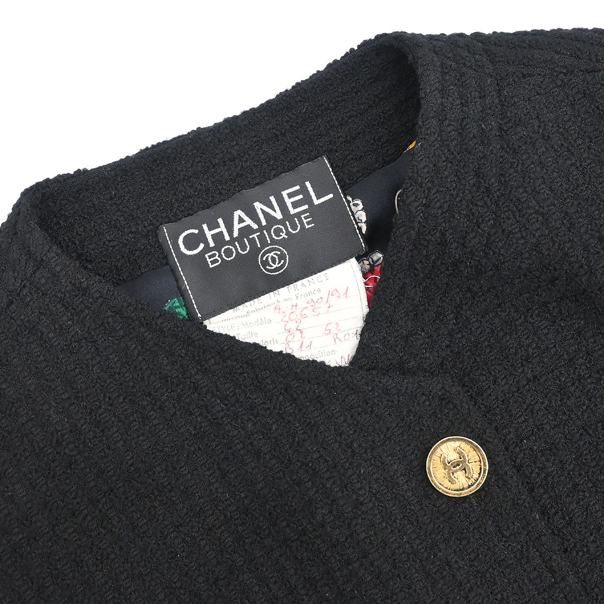 Chanel 1990-1991 Setup Suit Jacket Skirt Black #42