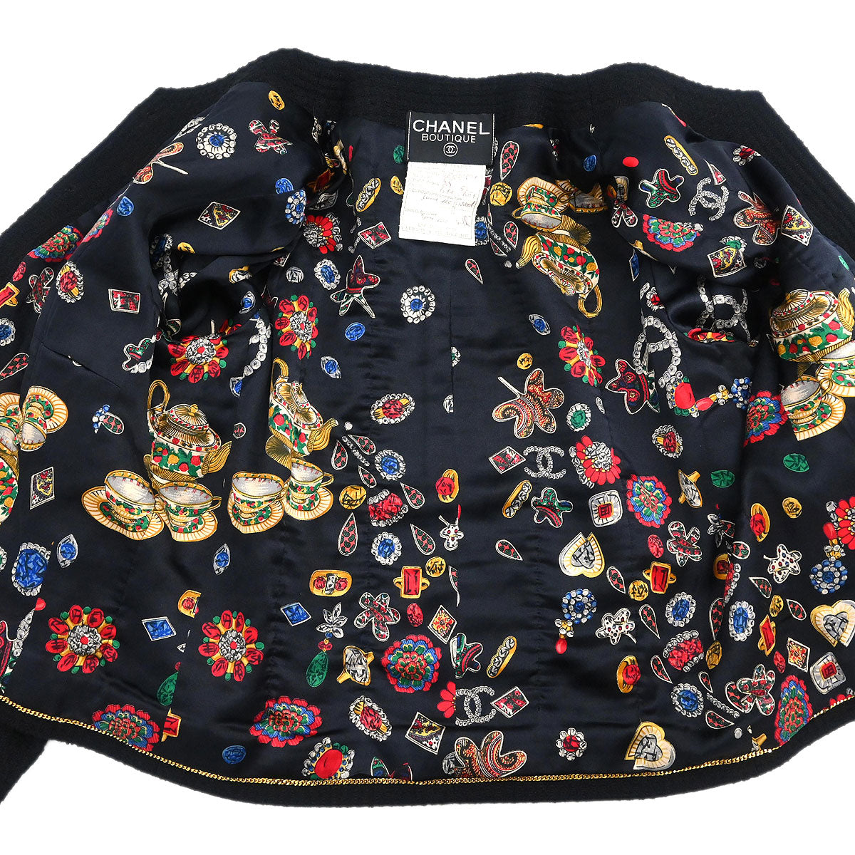 Chanel 1990-1991 Setup Suit Jacket Skirt Black #42