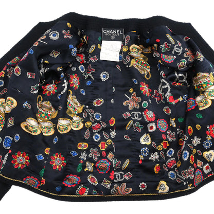 Chanel 1990-1991 Setup Suit Jacket Skirt Black #42