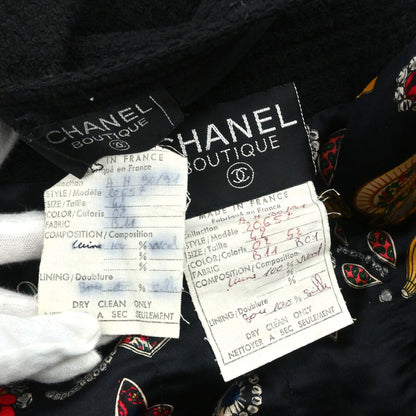 Chanel 1990-1991 Setup Suit Jacket Skirt Black #42