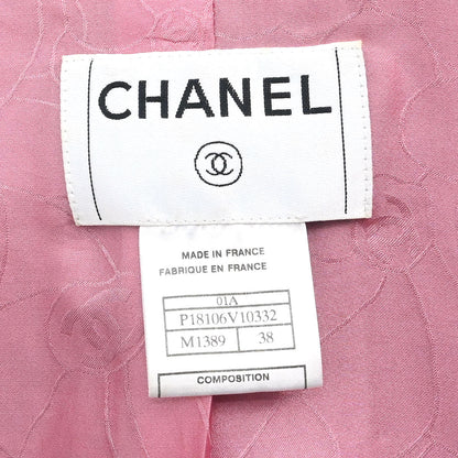 Chanel 2001 Single Breasted Coat Pink #38