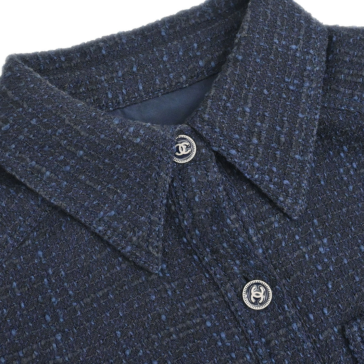 Chanel 2001 Single Breasted Jacket Navy #38
