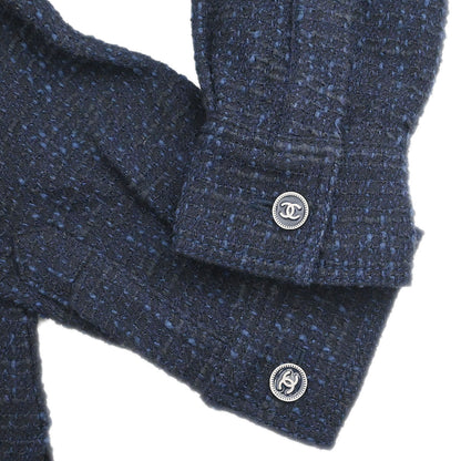 Chanel 2001 Single Breasted Jacket Navy #38