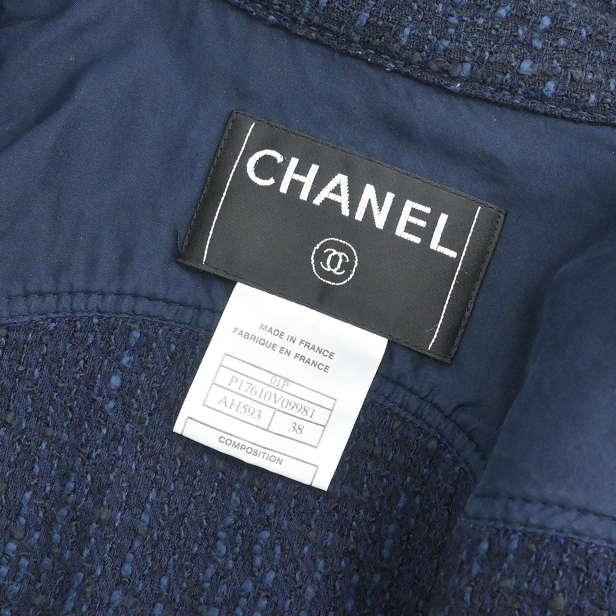 Chanel 2001 Single Breasted Jacket Navy #38