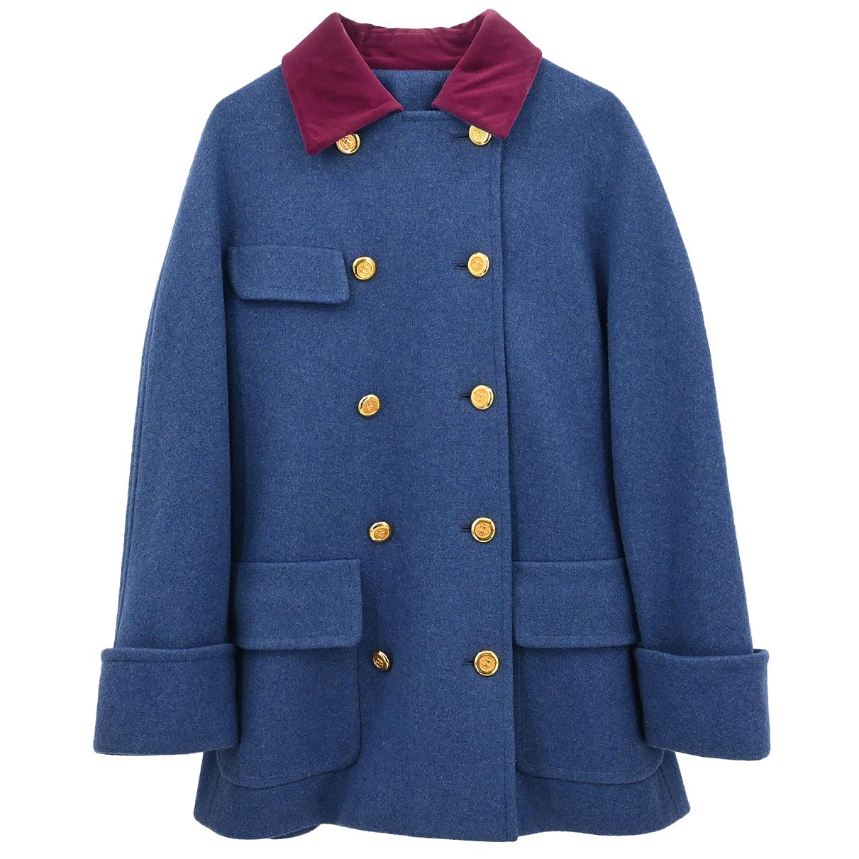 Chanel Double Breasted Jacket Blue