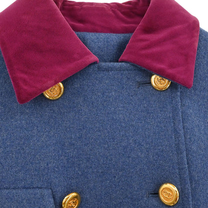 Chanel Double Breasted Jacket Blue
