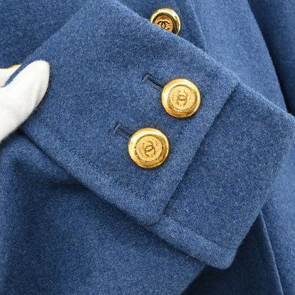 Chanel Double Breasted Jacket Blue