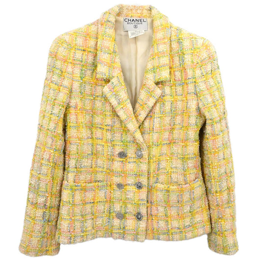 Chanel 1996 Double Breasted Jacket Yellow #40