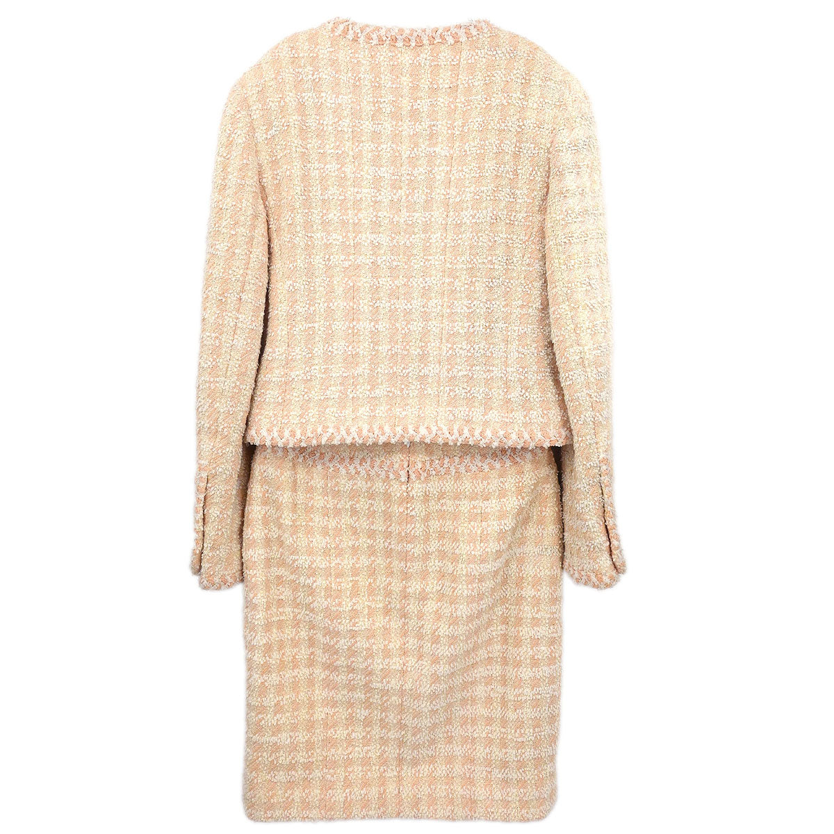 Chanel 1994 Setup Suit Jacket Skirt Tweed Off-white #36