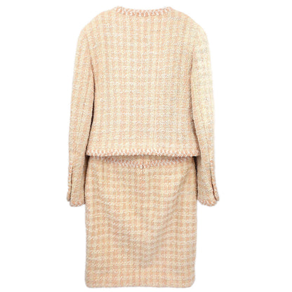 Chanel 1994 Setup Suit Jacket Skirt Tweed Off-white #36