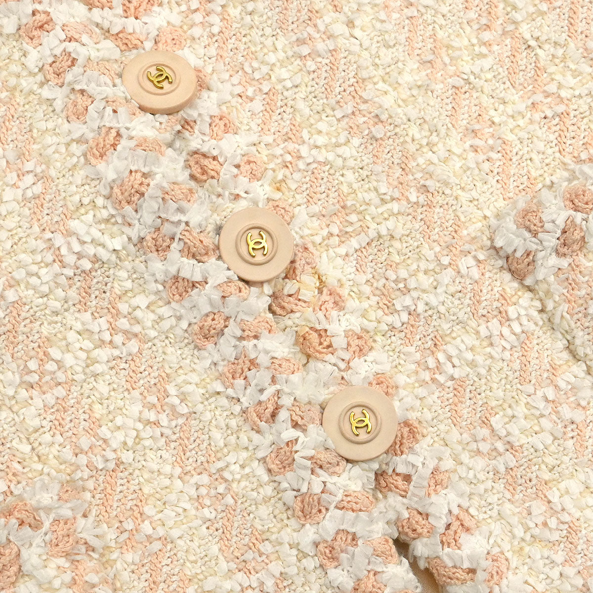 Chanel 1994 Setup Suit Jacket Skirt Tweed Off-white #36