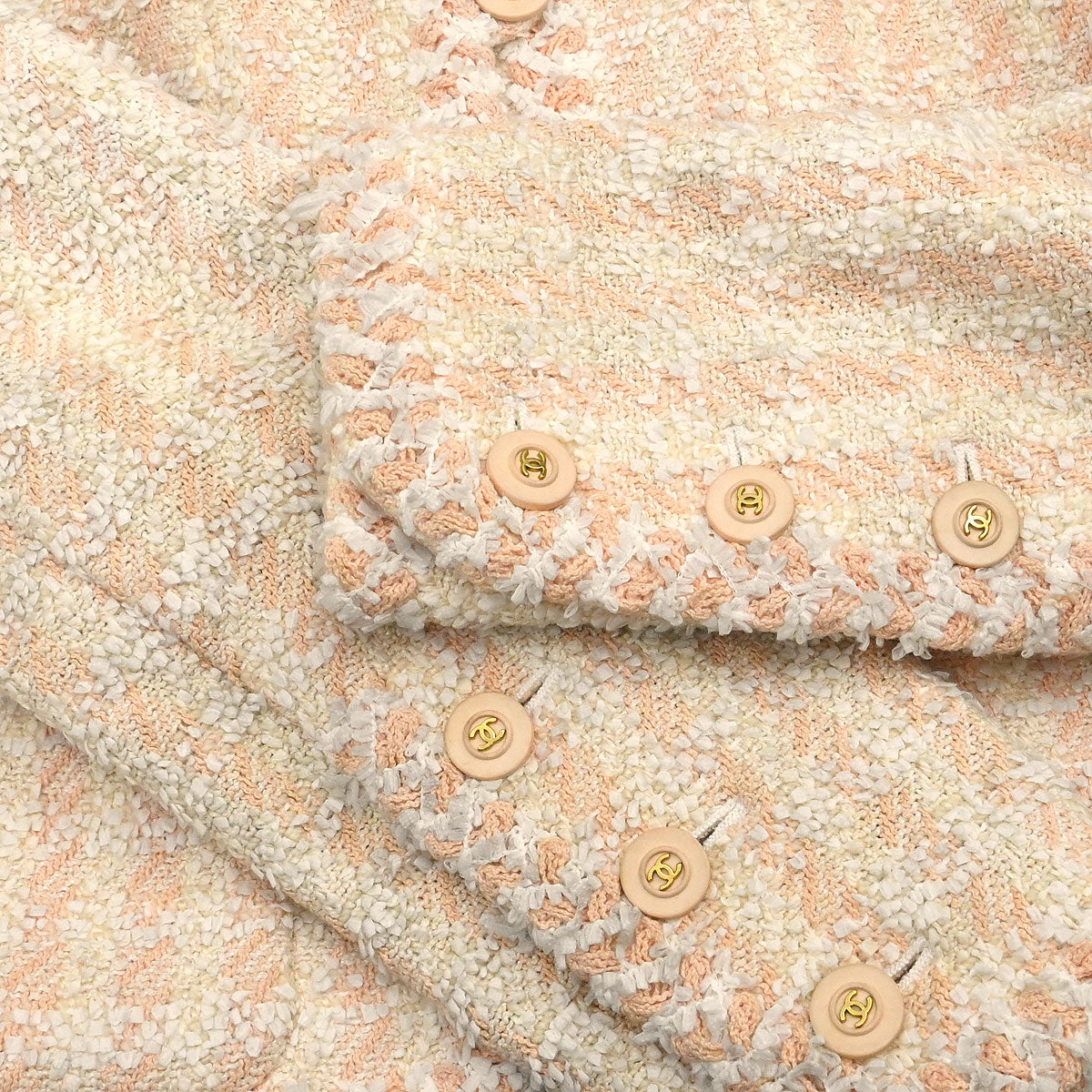 Chanel 1994 Setup Suit Jacket Skirt Tweed Off-white #36