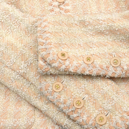 Chanel 1994 Setup Suit Jacket Skirt Tweed Off-white #36