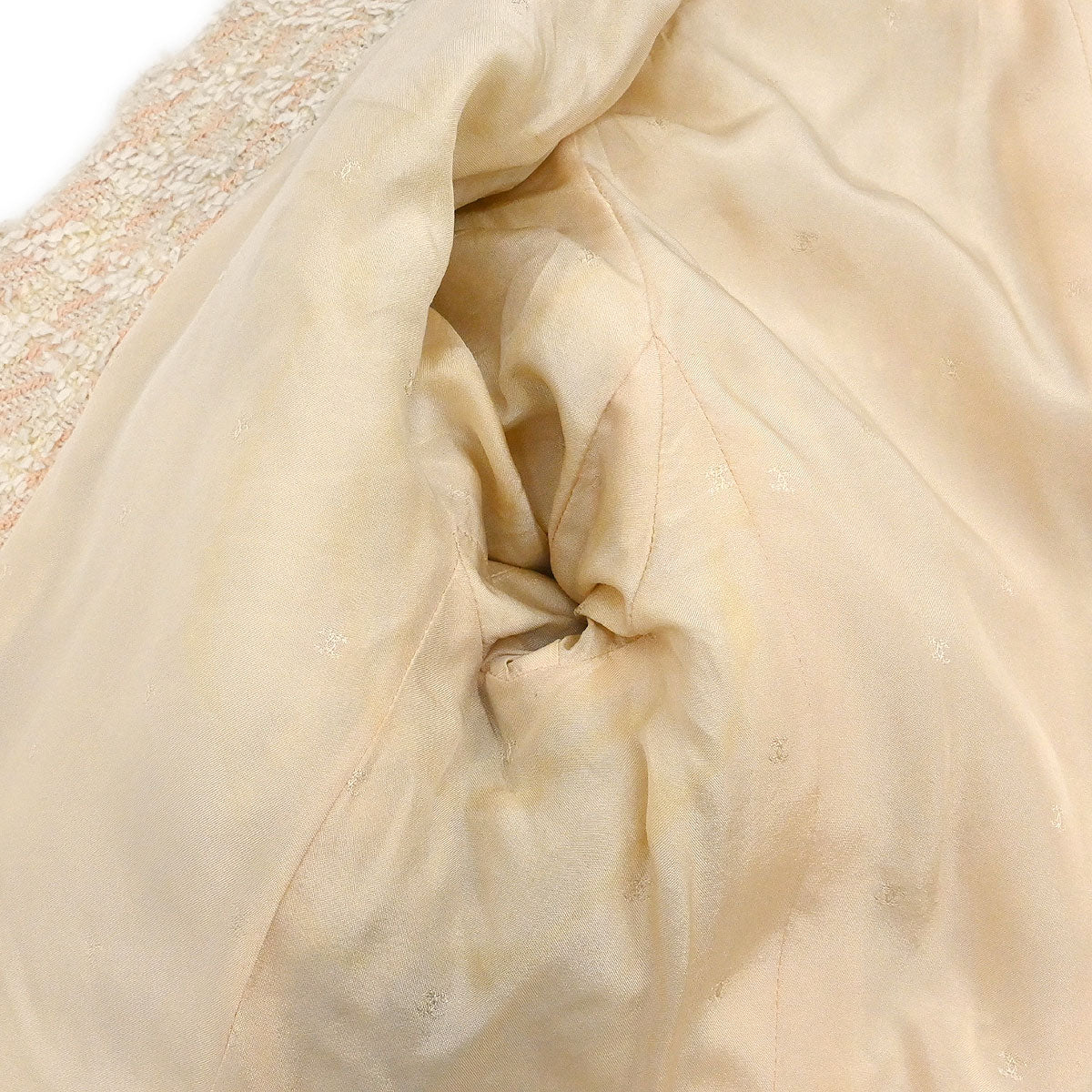 Chanel 1994 Setup Suit Jacket Skirt Tweed Off-white #36