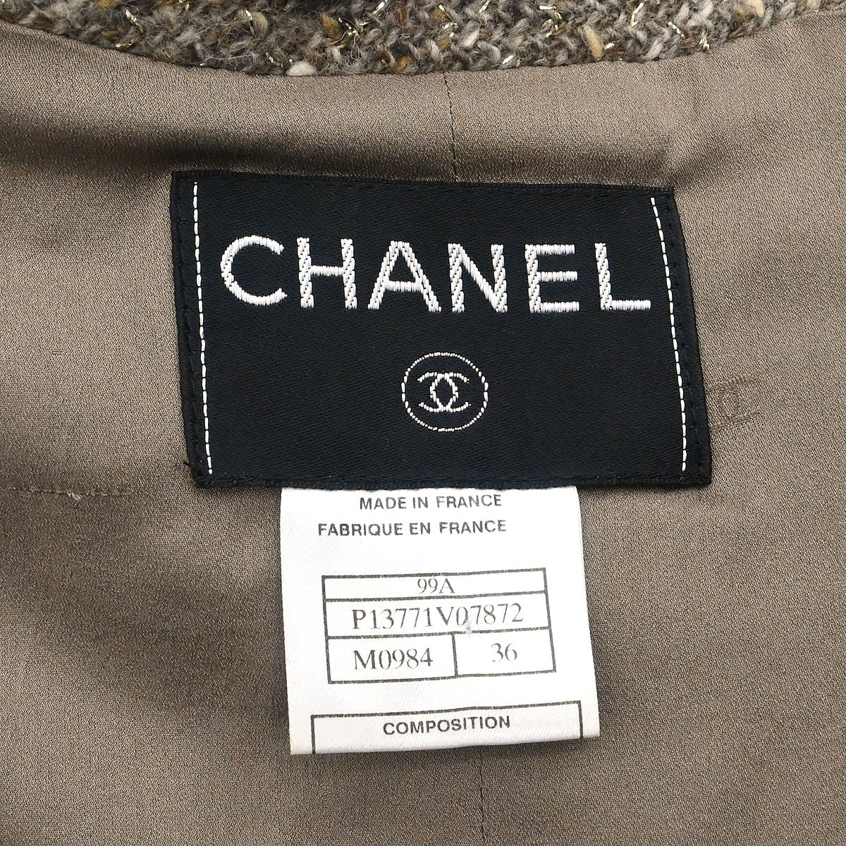 Chanel 1999 Single Breasted Jacket Brown #36