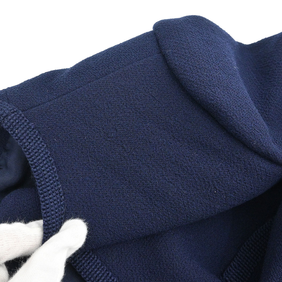 Chanel Single Breasted Collarless Jacket Navy