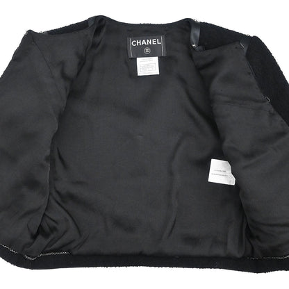 Chanel 2003 Collarless Jacket Black #38