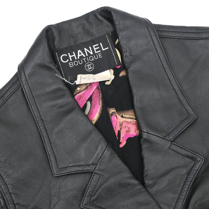 Chanel 1995 Sleeveless Single Breasted Jacket Black #38