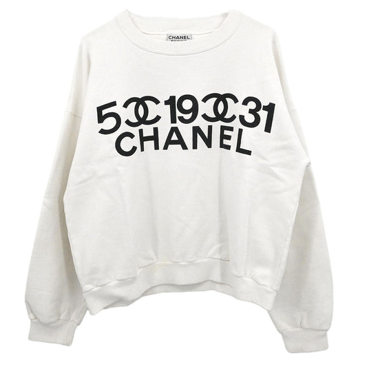 Chanel Long Sleeve Top Sweater White #L