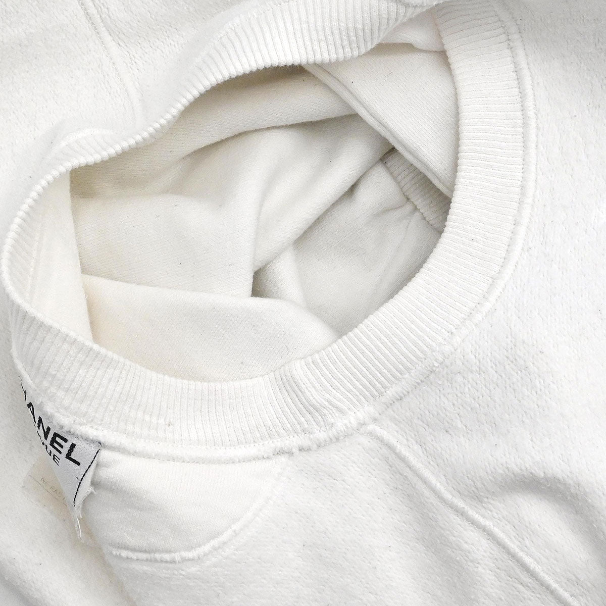 Chanel Long Sleeve Top Sweater White #L