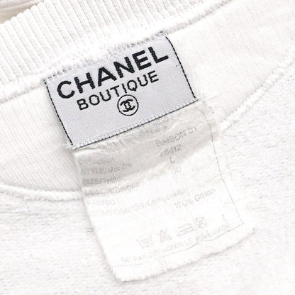 Chanel Long Sleeve Top Sweater White #L