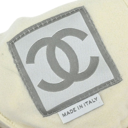 Chanel White Sport Line Knit Cap #M Small Good