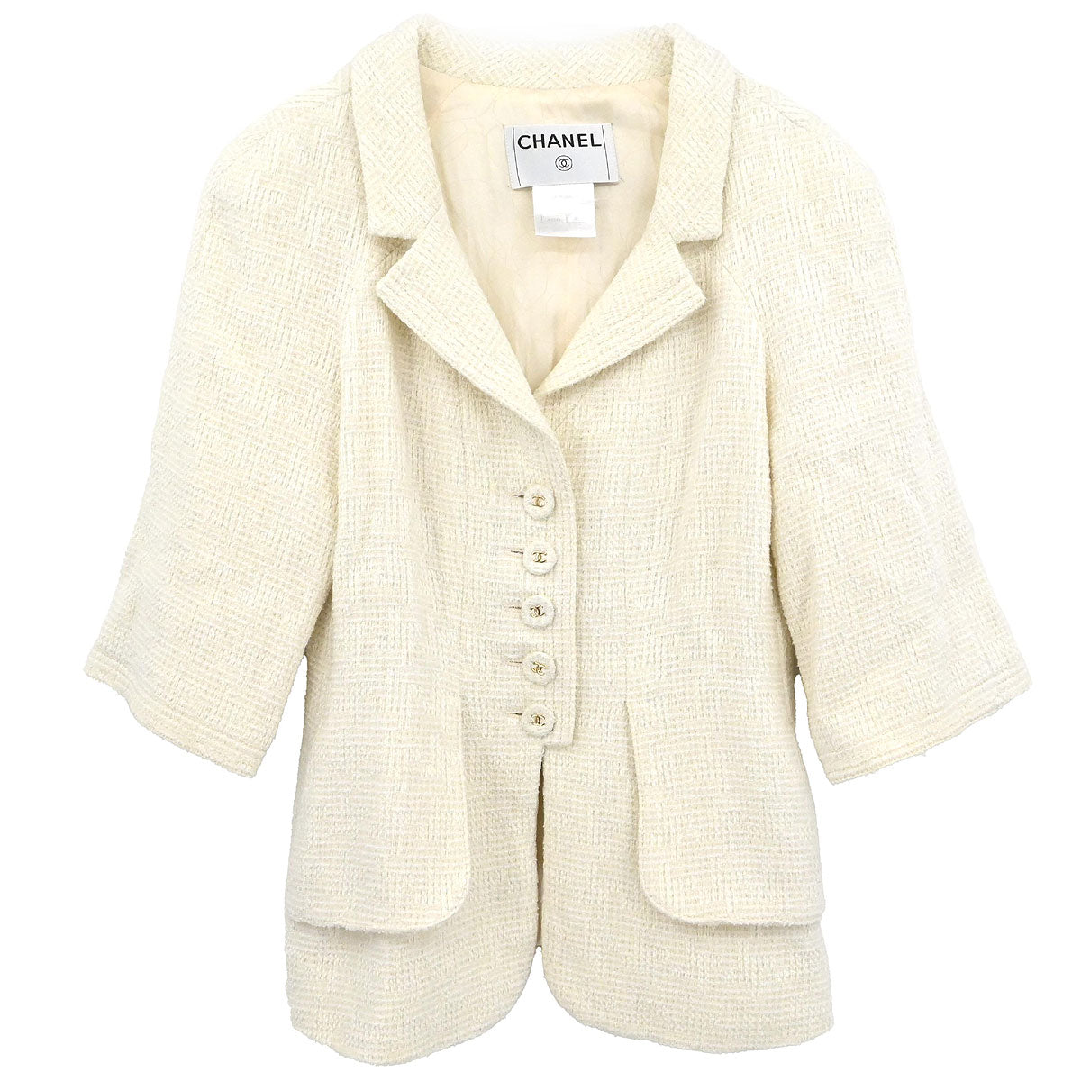 Chanel 2007 Single Breasted Jacket White #34