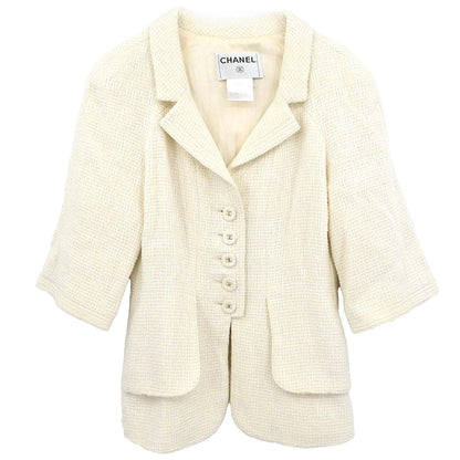 Chanel 2007 Single Breasted Jacket White #34