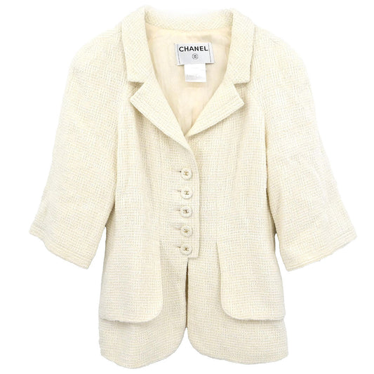 Chanel 2007 Single Breasted Jacket White #34