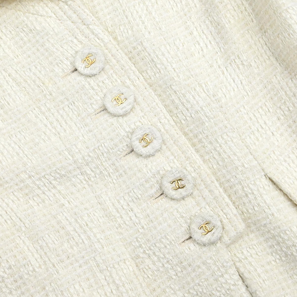 Chanel 2007 Single Breasted Jacket White #34