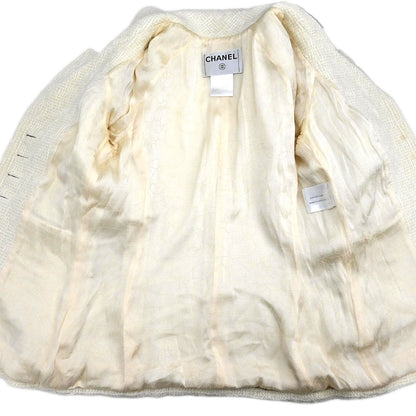 Chanel 2007 Single Breasted Jacket White #34