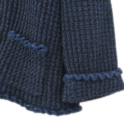 Chanel 2012 Tweed Cardigan Jacket Navy #40