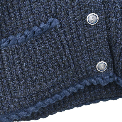 Chanel 2012 Tweed Cardigan Jacket Navy #40