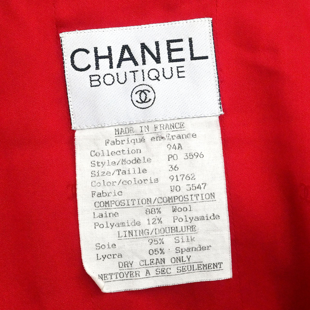 Chanel 1994 Coat Red #36