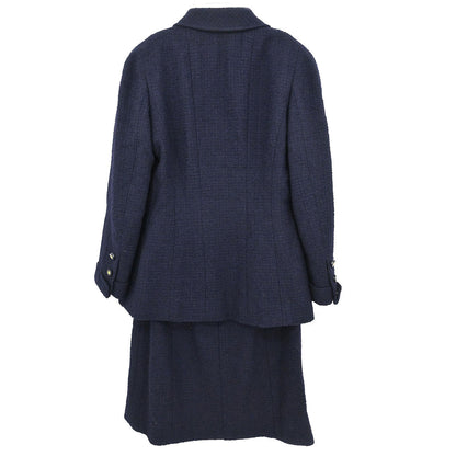 Chanel 1996 Setup Suit Jacket Skirt Navy #40