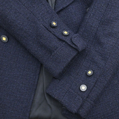 Chanel 1996 Setup Suit Jacket Skirt Navy #40