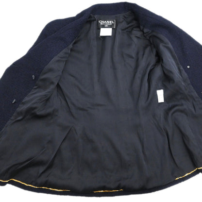 Chanel 1996 Setup Suit Jacket Skirt Navy #40